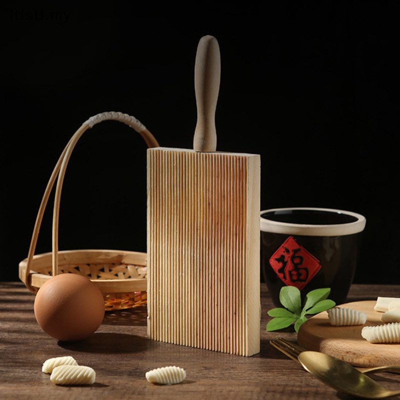 [ItisU] Italian Gnocchi Board Wood Kitchen Baking Tool Pasta Maker Professional Gnocchi Roller Board Cooking Tools [MY]