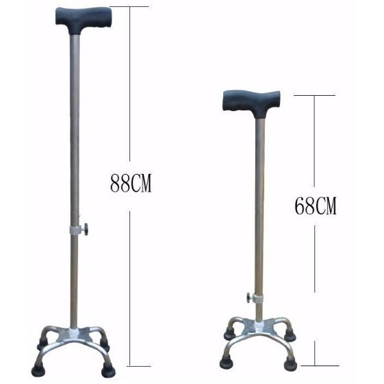 Four Pointed walking Stick Old man Tongkat orang tua tongkat sakit kaki adjustable height walking aids stick