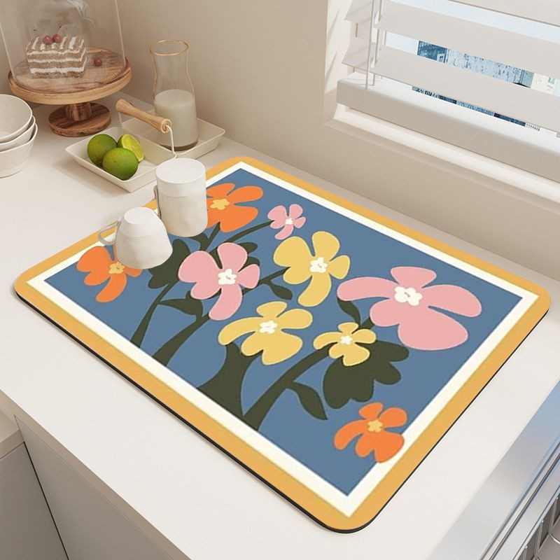 Kitchen Countertop Drain Pad Diatom Mud Absorbent Pad Tableware Dish Placemat Stove Dishwasher Desktop Water-Proof Huixiong厨房台面沥水垫硅藻泥吸水垫餐具碗盘餐垫灶台洗碗池桌面隔水慧熊6.27