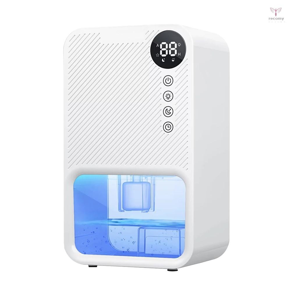 Electric Dehumidifiers for Home 37 OZ Capacity Quiet Dehumidifier for Room with Auto Shut Off 7 Colors LED Light 24H Timer Portable Dehumidifier for Bathroom / Bedroom / Basement /