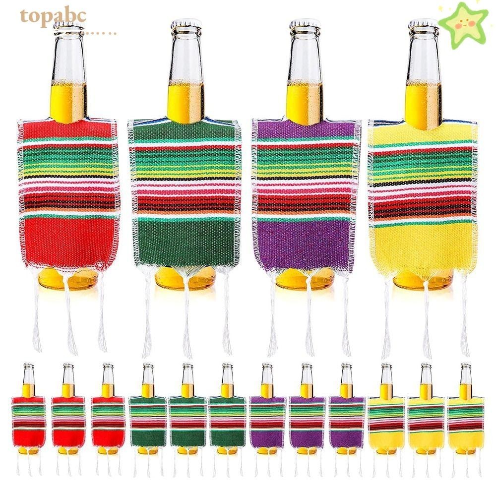 TOPABC Tiny Sombrero Hats, Fiesta Decoration Mexican Theme Bottles Serapes, Accessories Party Decor Colorful Mexican Straw Cap