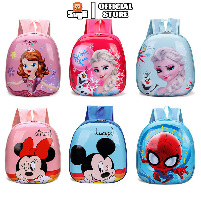 【Suge】Girls Backpack Elsa Online Celebrity Outdoor Spiderman Travel Shoulder Bag Kindergarten Baby Schoolbag Backpack For Kids Girl