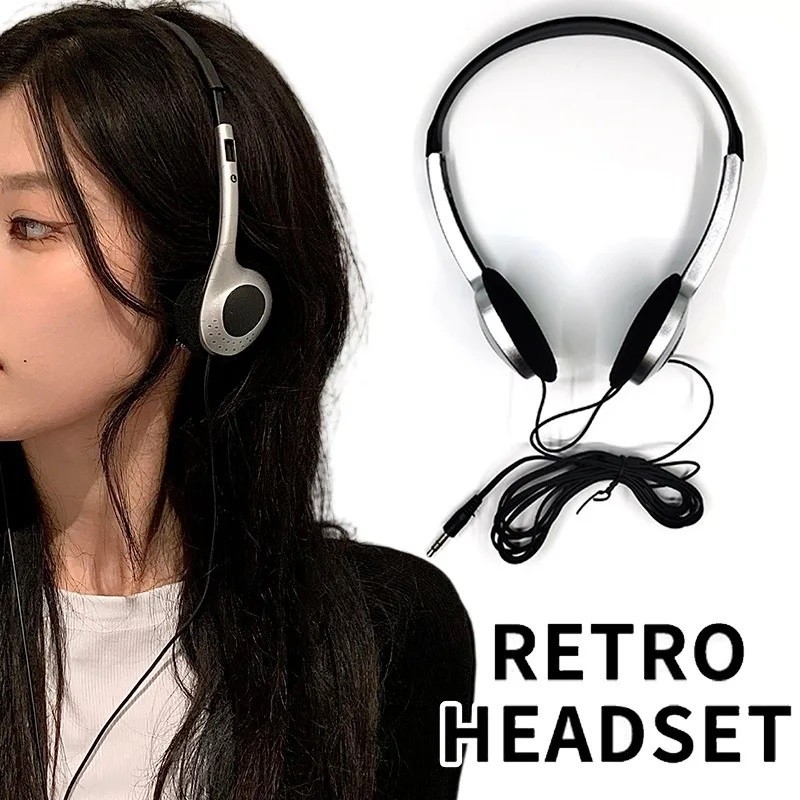 Y2k Retro Headphones - MP3 Walkman Headphone - Sports Classic Fashion CD Photo Props - Wired Earphone - Head-mounted INS Nostalgic Headsets - Personality Accessories