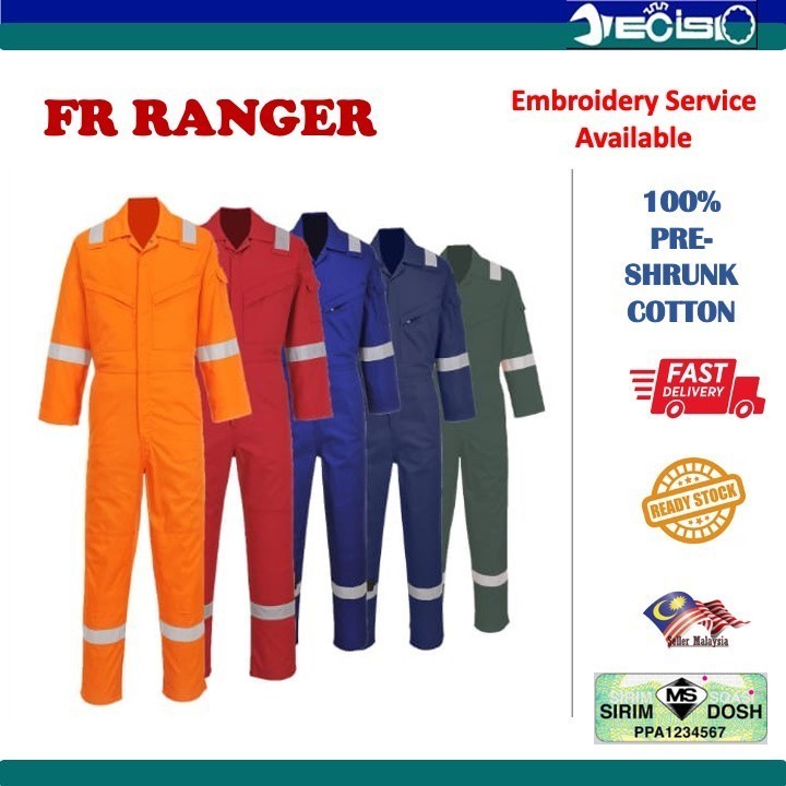 FR RANGER Flame Resistant Coverall (FRC) (SIRIM & DOSH APPROVED) - DARK GREEN COLOUR