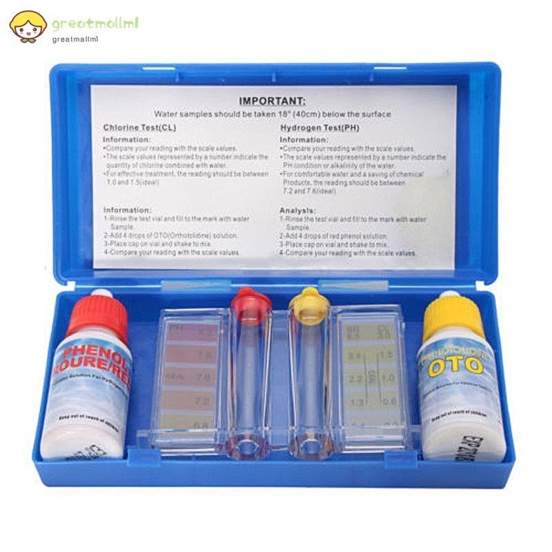 Durable Premium SQ PH Chlorine Water Test Kit Pools & Hydroponics | Ujian Air Klorin Kolam Hidroponik - Image 3