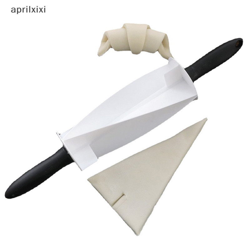 aprilxixi Croissant Dough Cutter Non- Bread  Plastic Bread Slicer Pastry Roller Machine with Handle Kitchen Baking Tool new