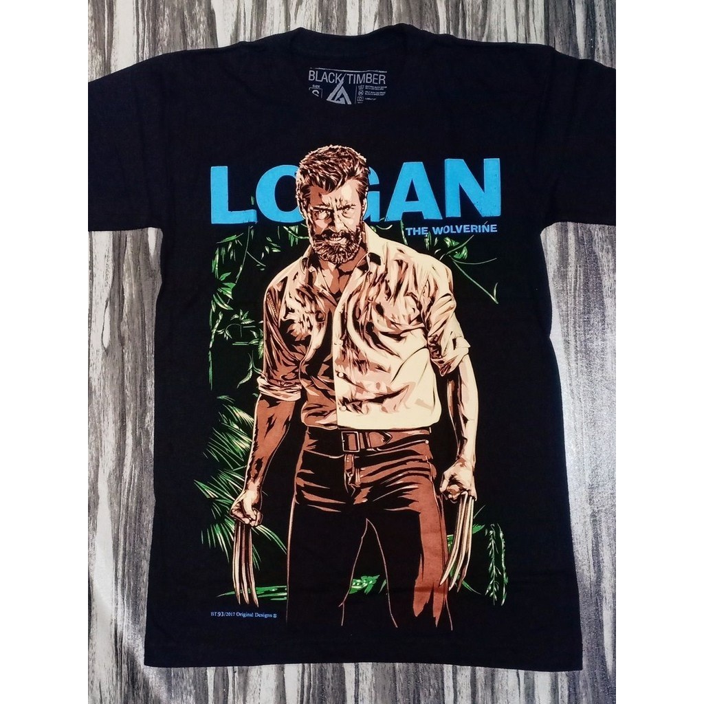 BT93 JAMES LOGAN HOWLETT X-MEN WOLVERINE LIMITED RARE MOVIE STAR HUGH JACKMAN ORIGINAL BLACK TIMBER COTTON T-SHIRT