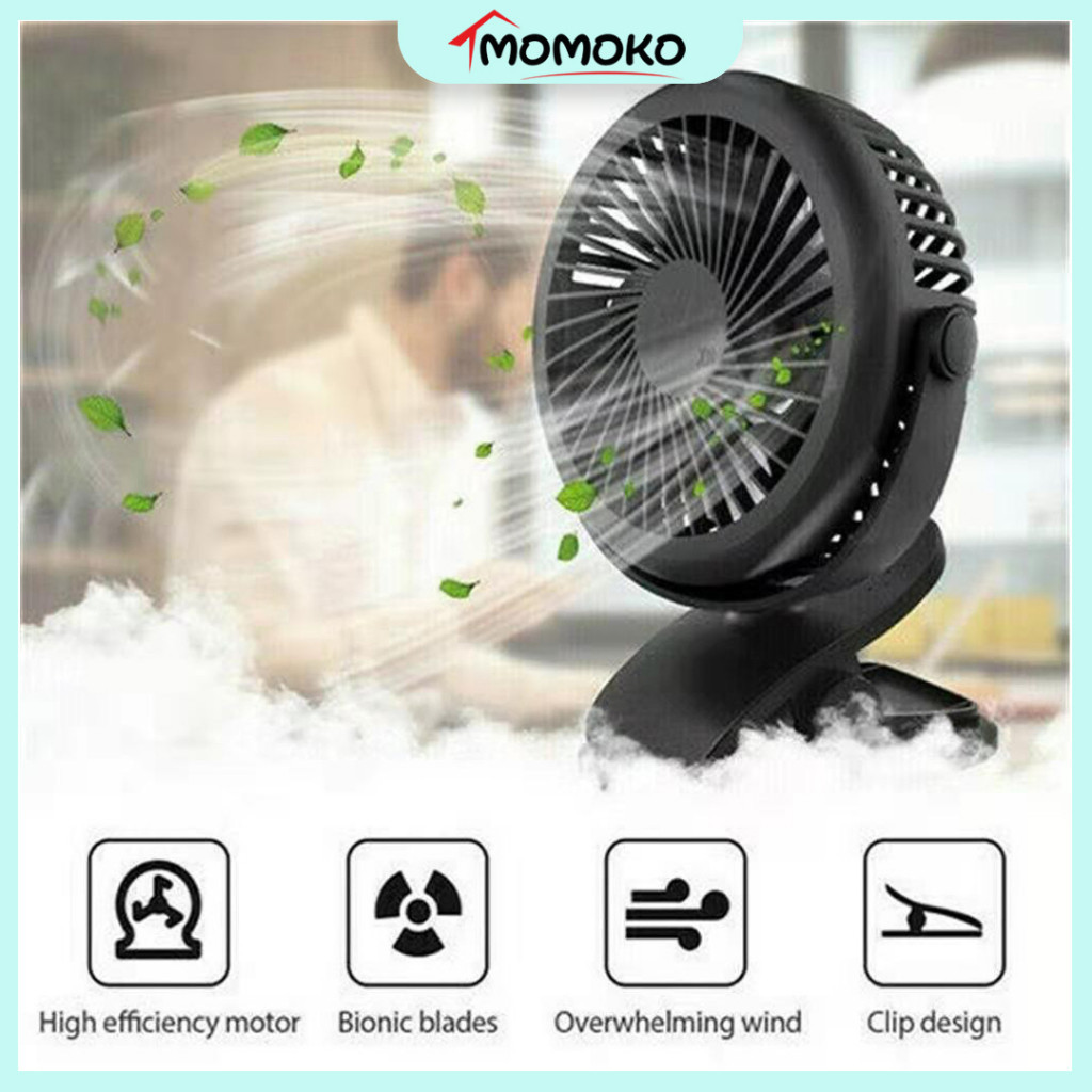 kipas mini fan kipas meja 720 adjustable cooling fan stand fan stroller fan small clip fan usb fan 風扇 小风扇 夹子风扇