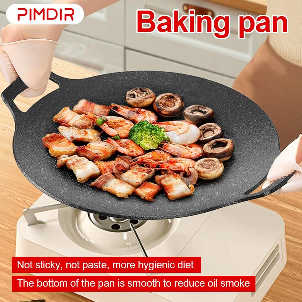 Non Stick Korean Grill Pan Smokeless Grill Pan Outdoor Camping Grill Pan Bowl Wok Cookware BBQ Stove