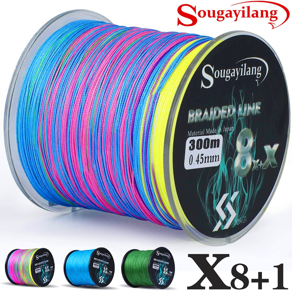 Sougayilang 9 Strands Strong PE Fishing Line Strong Abrasion Resistance Fishing Line Fishing Line Leader Line