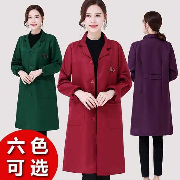 apron apron cotton apron kitchen cotton apron kitchen apron water proof Fashion Slim-fit Overalls Kitchen Apron Adult Women's Mid-Length Blue Coat Spring Summer Single-Layer Breathable