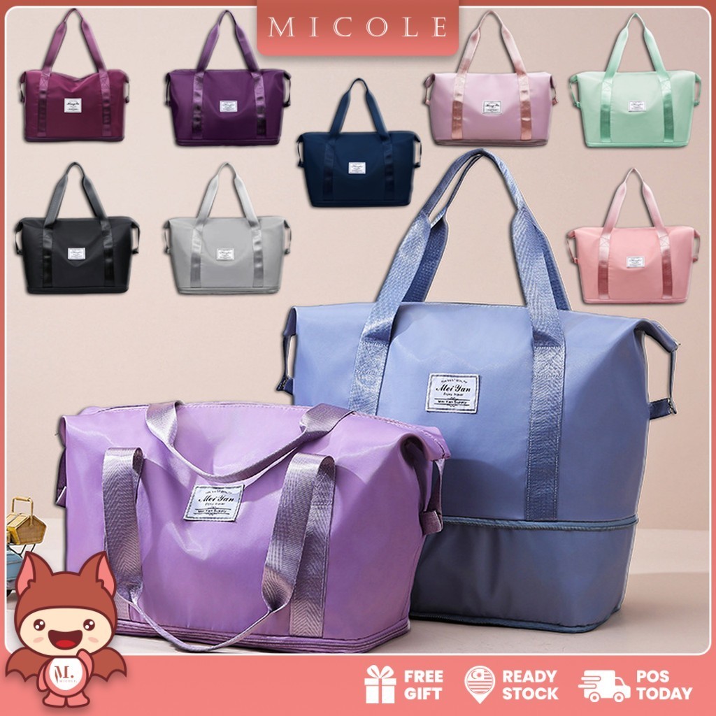 Ready Stock MICOLE SB2927 Foldable Big Capacity Travel Bag Waterproof Big Capacity Gym Bag Handbag Yoga Sport Duff Beg