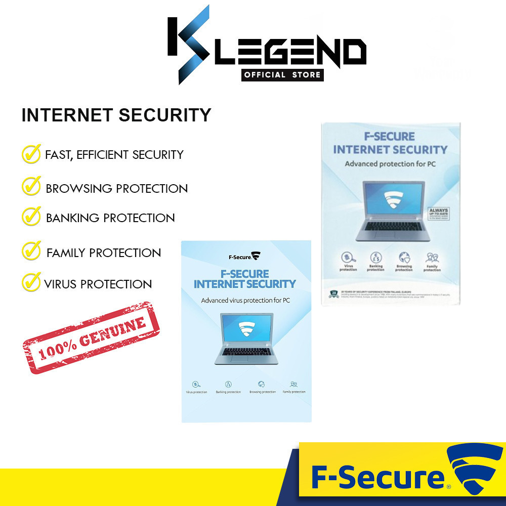 F-Secure Internet Security Advanced Protection Anti-Virus For PC 1 Device 1 / 3 Years