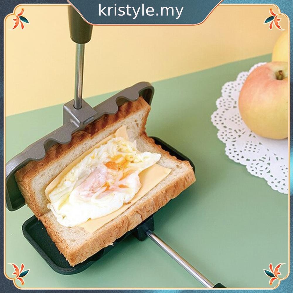 [kristyle.my] Baking Tray Double-sided Hot Dog Toaster Panini Press for Pancakes Omelets Toast