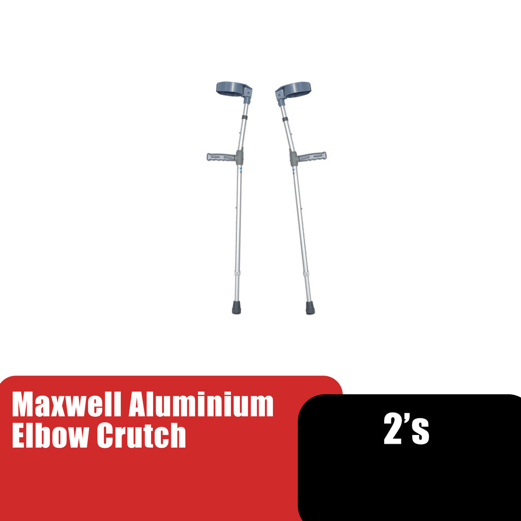 MaxWell Aluminium Elbow Crutch/Tongkat Tangan Siku/Tongkat Jalan 2'S HMS Healthstore