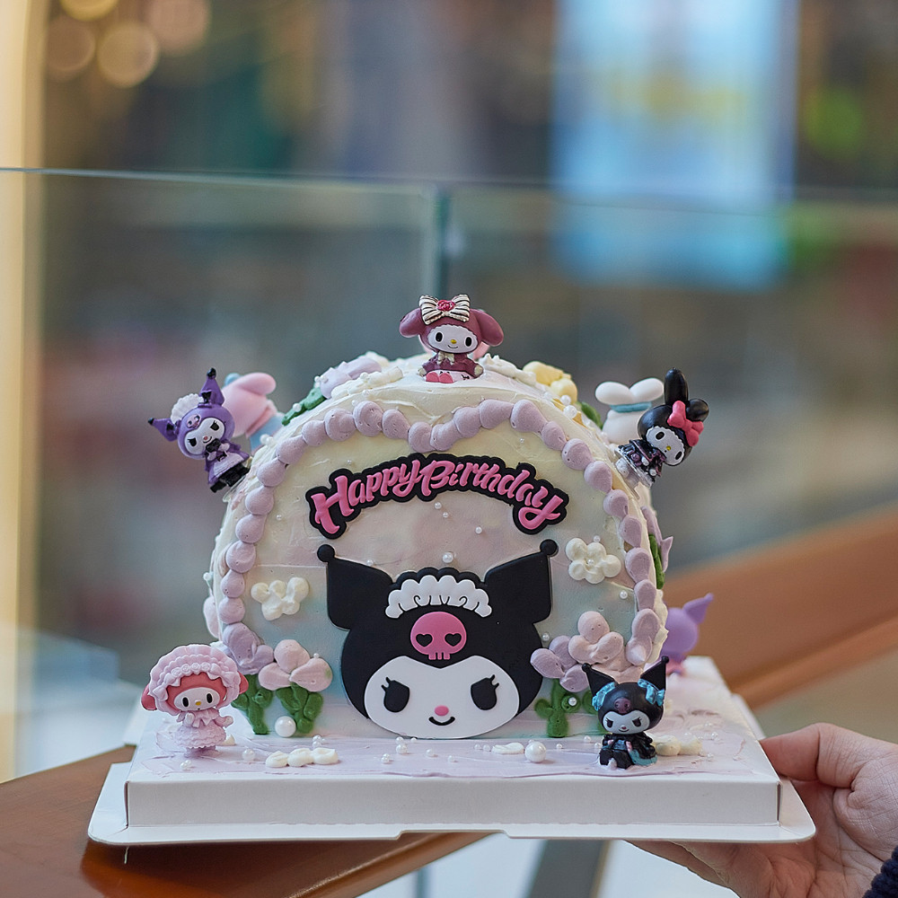 Cartoon Kuromi cake decorative ornaments for children's birthday desserts plugin
