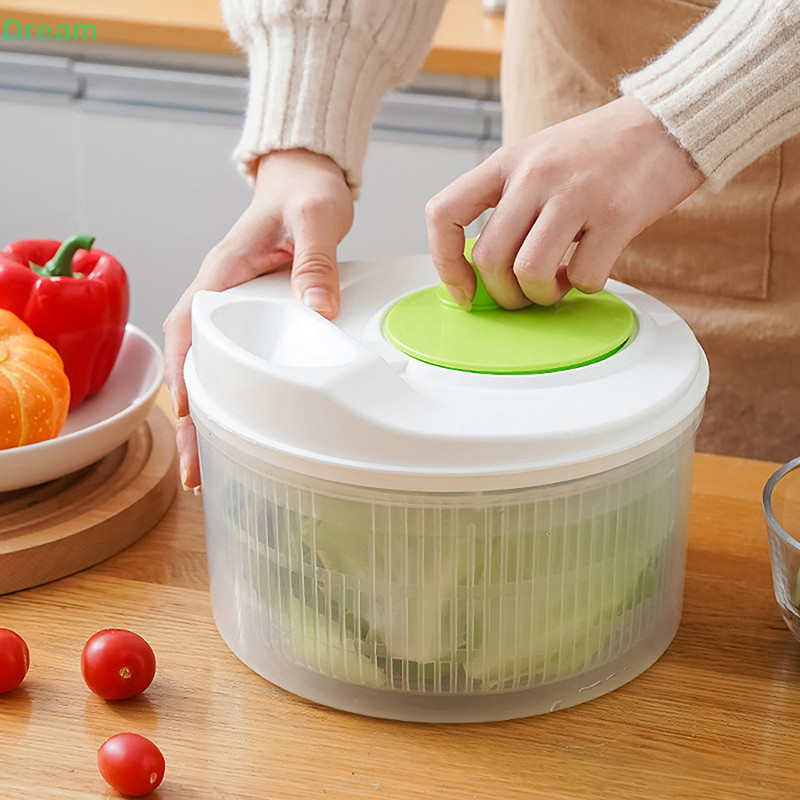 <Dream> Salad Spinner Dryer Vegetable Fruit Food Drain Basket Dehydrator Quick Washing Drying Manual Centrifuge Kitchen Household Tool On Sale