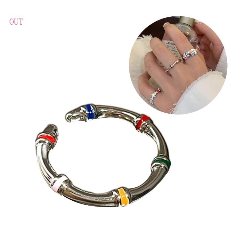 Best Colorful Flower Star Rings Handcrafted Women Finger Jewelry Female Jewelry Alloy Material Opening Rings for Daily W