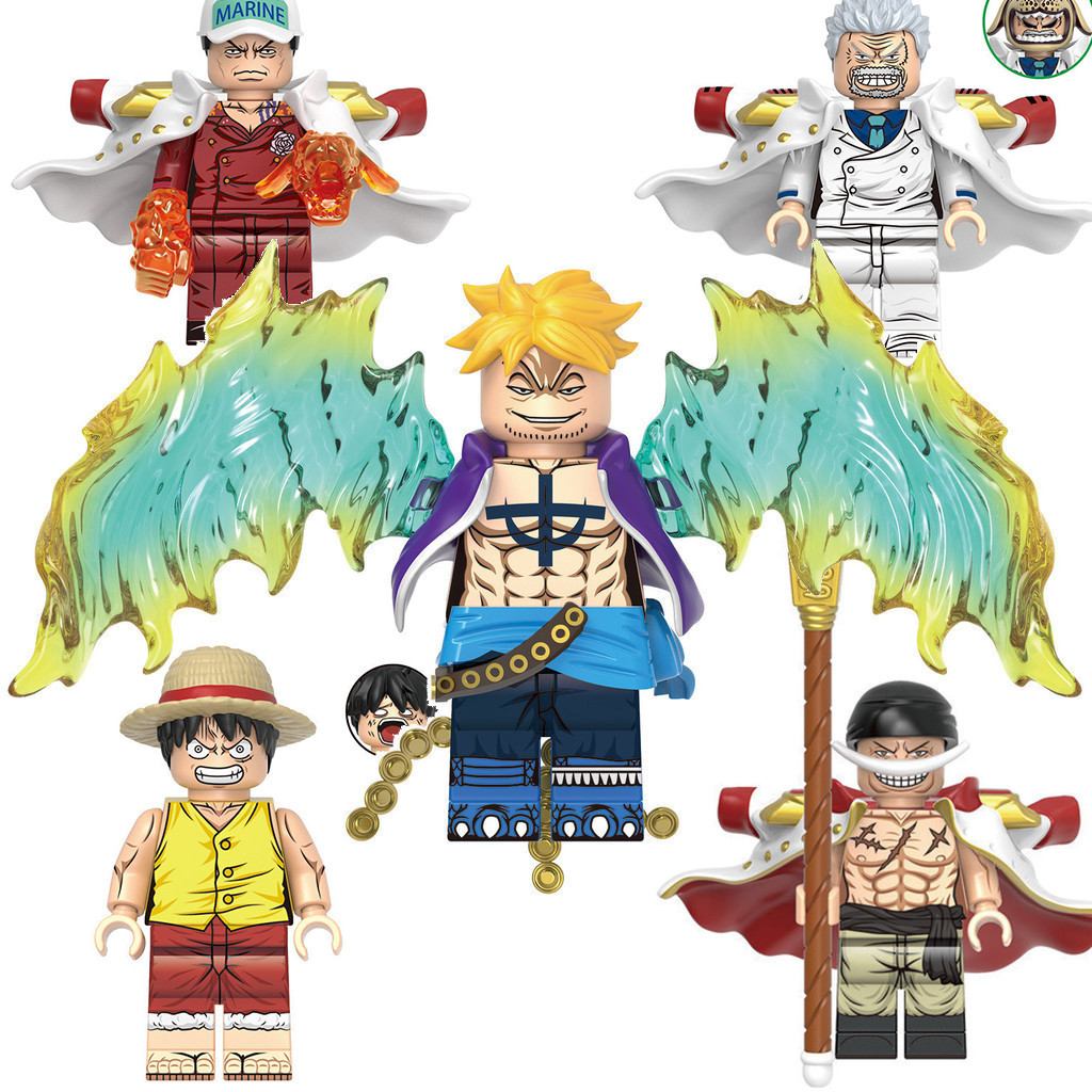 Compatible with Lego One Piece Building Blocks Luffy Whitebeard Karp Shanks Action Figure Assembled Model Children's Educational Toys