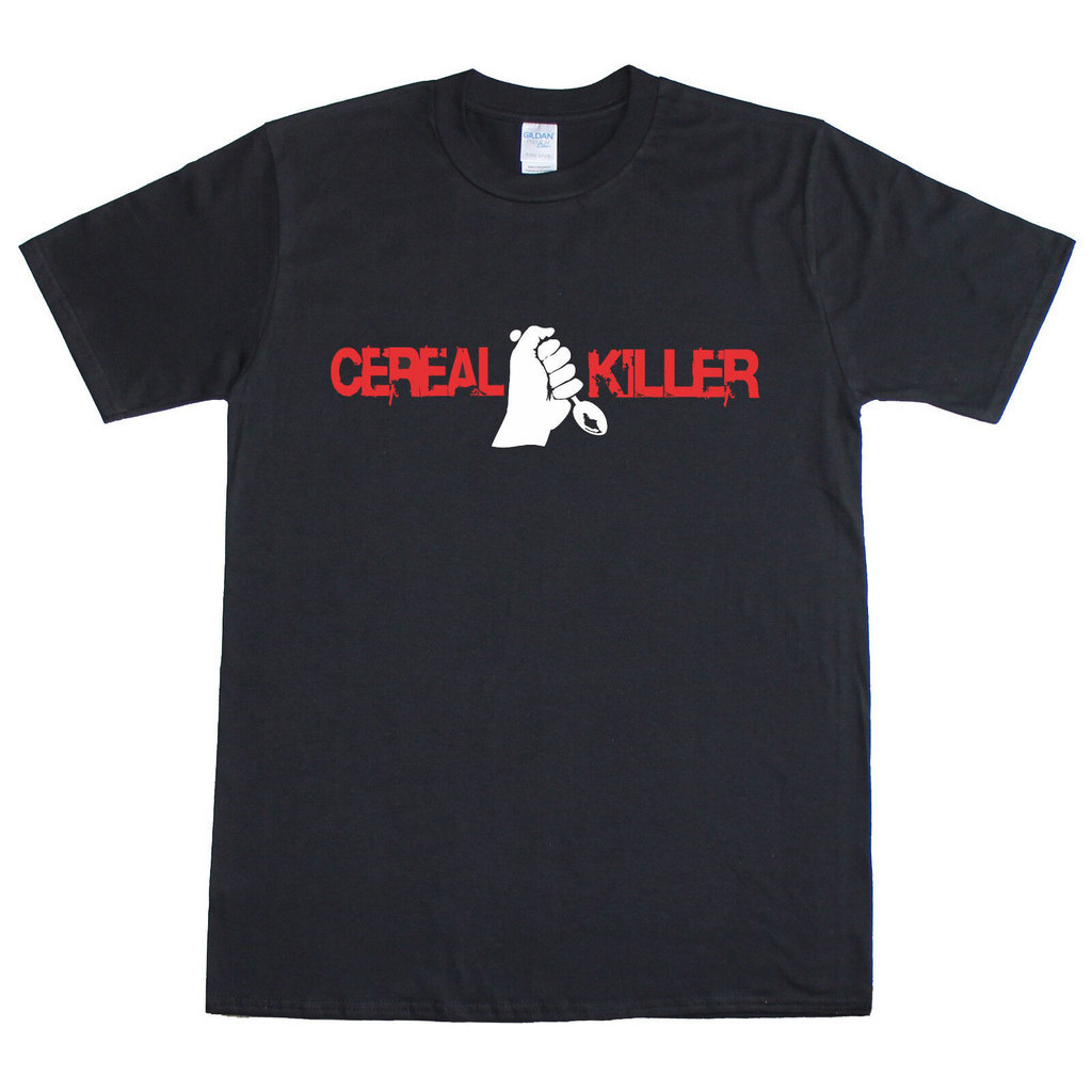 Mens T Shirt Funny Slogan Novelty Cereal Killer Regular Fit Ring-Spun Cotton Tee