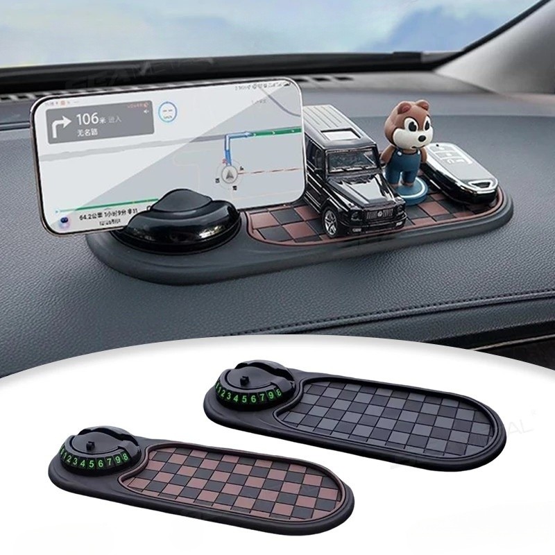 Car Dashboard Anti Slip Mat Sticky Pad Car Phone Holder Bracket Parking Phone Number Plate Dashboard Storage Organize