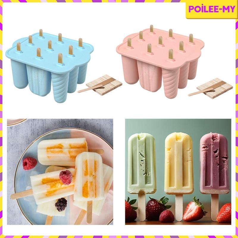 [PoileeMY] Ice Cream Making with Sticks Easy Release Homemade Popsicle Ice Cream Maker