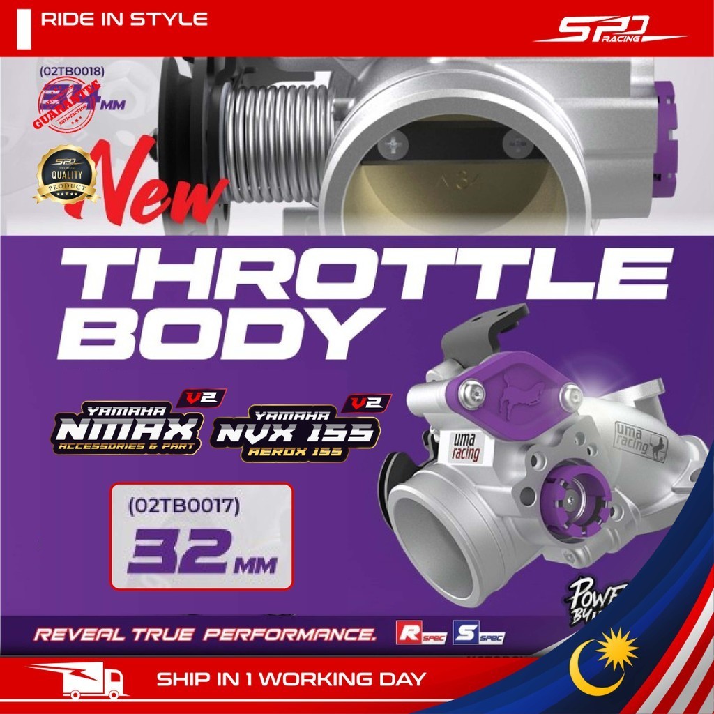 NVX NMAX V2 Throttle Body I 32MM 34MM I Racing Type UMA Racing FOR YAMAHA NVX 155 V1-V2 AERO155 NMAX V2 New Spec