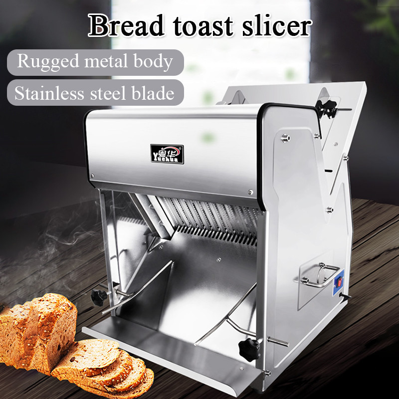 Commercial Multifunctional Bread Toast Slicer Commercial Electric Bread Slicer Stainless Steel Square Slicer 220V/370W