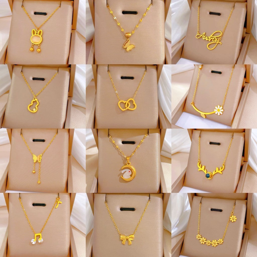 [Titanium Steel] Anti-Fading Anti-Allergy Necklace Female Personality Simple Gold Clavicle Chain Accessories Gift