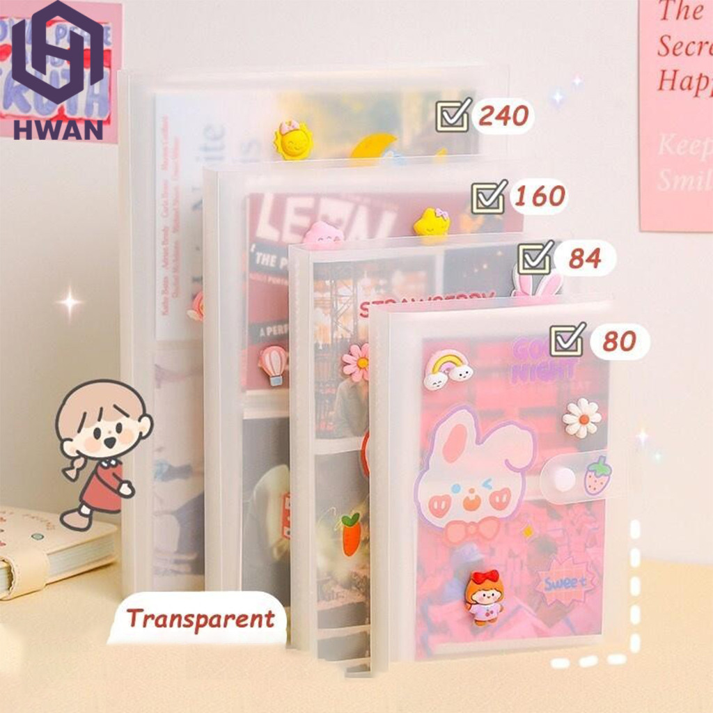 160/240 Grids Frosted Interstitial Photo Album Photocards Postcard Storage Book PP Collect Book
