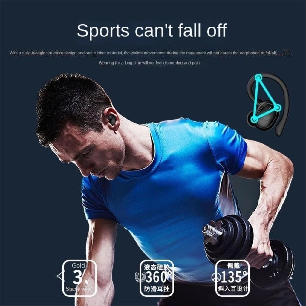 Quality Essential OWS Digital display single earbuds wireless earphone ear hook type ultra long endurance headphones ... - Image 2