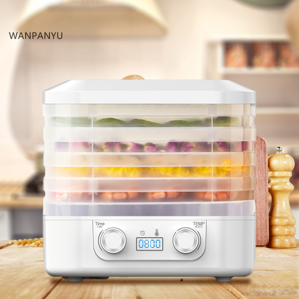 wanpanyu Fruit Dehydrator 48-hour Timer Dehydrator 5-layer Electric Food Dehydrator with Timer Temperature Control Large Capacity Compact Machine for Preserving Food Eu Plug