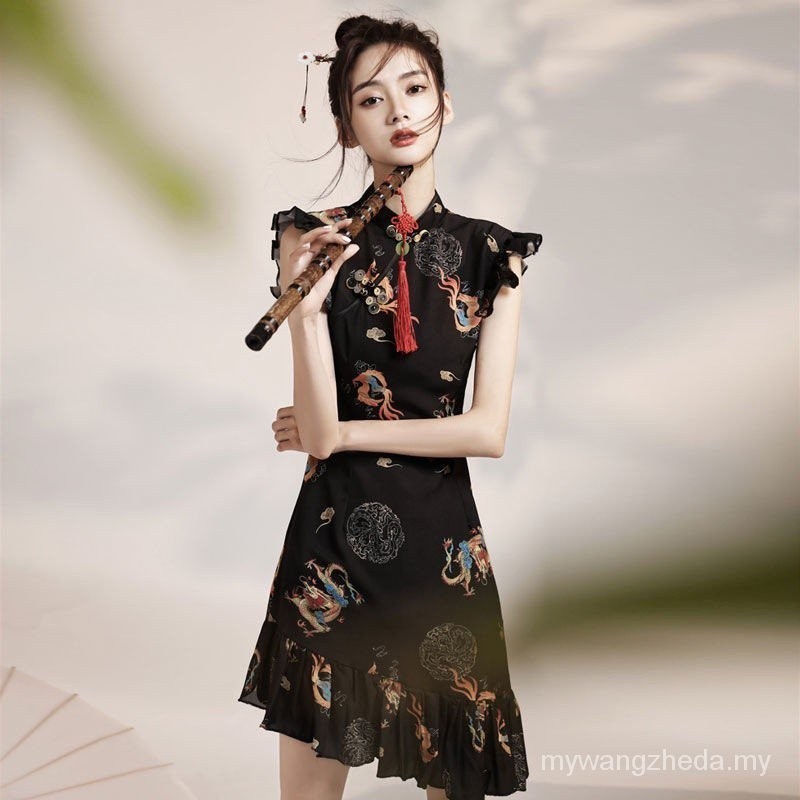 Cheongsam Women cheongsam dress New Year dress dress New Year dress New Year dress cheongsam dress Improved dress 2024 New Year dress chinese dress New Year dress Large Size cheongsam cheongsam dress New Year Fishtail cheongsam Young Girl Summer Improved