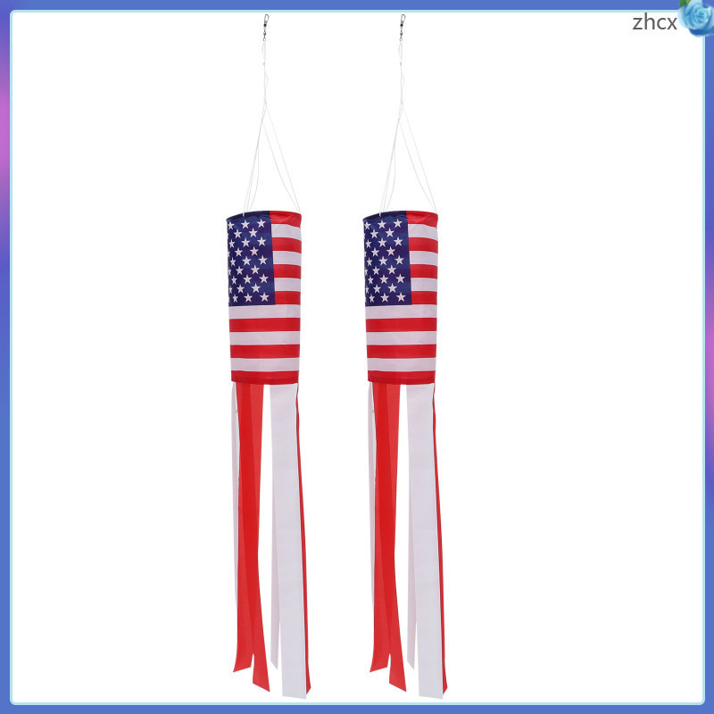 USA Patriotic Decor United States Flag American Streamer Boat Clips Hair Dryer Decorations Independence Day Windsock Hanging zhihuicx