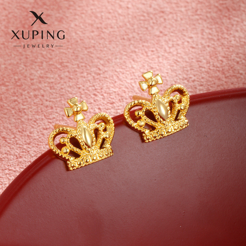 916 Gold Stud Earring Subang Emas 916/Hollow Crown Earrings gold 916/22K