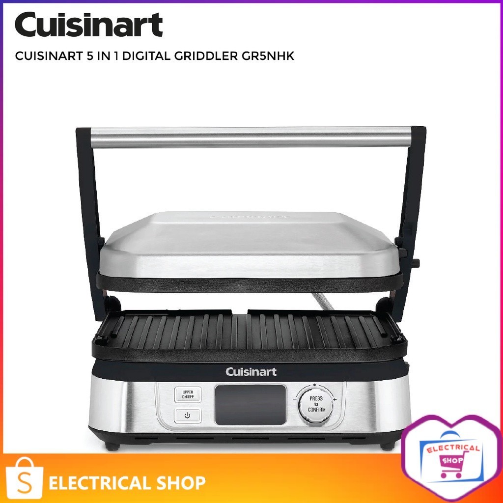 Cuisinart 5 In 1 Digital Griddler - LCD Display GR-5NHK GR-5N Panini Press, Grill