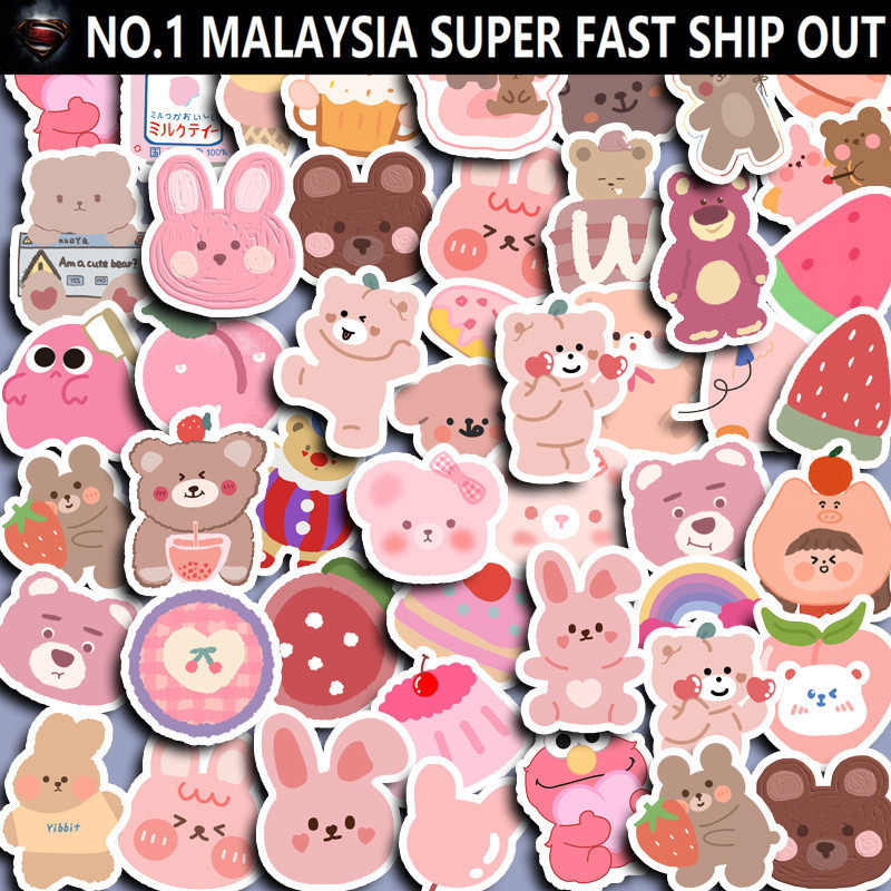 SP 90pcs Cute Peach Flavored Bear Sticker Kids Diy Tool Computer Stickers for Water Bottles Waterproof Laptop Arts