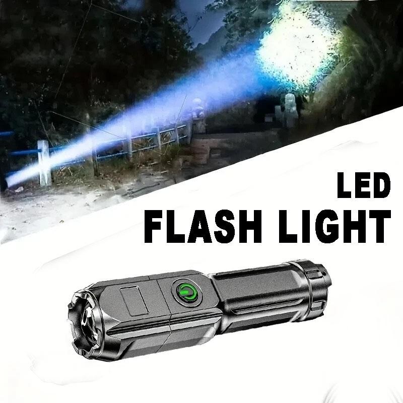 Flashlight Torch Light Zoomable Super Bright LED Strong Rechargeable Waterproof Torchlight Lampu Suluh Terang
