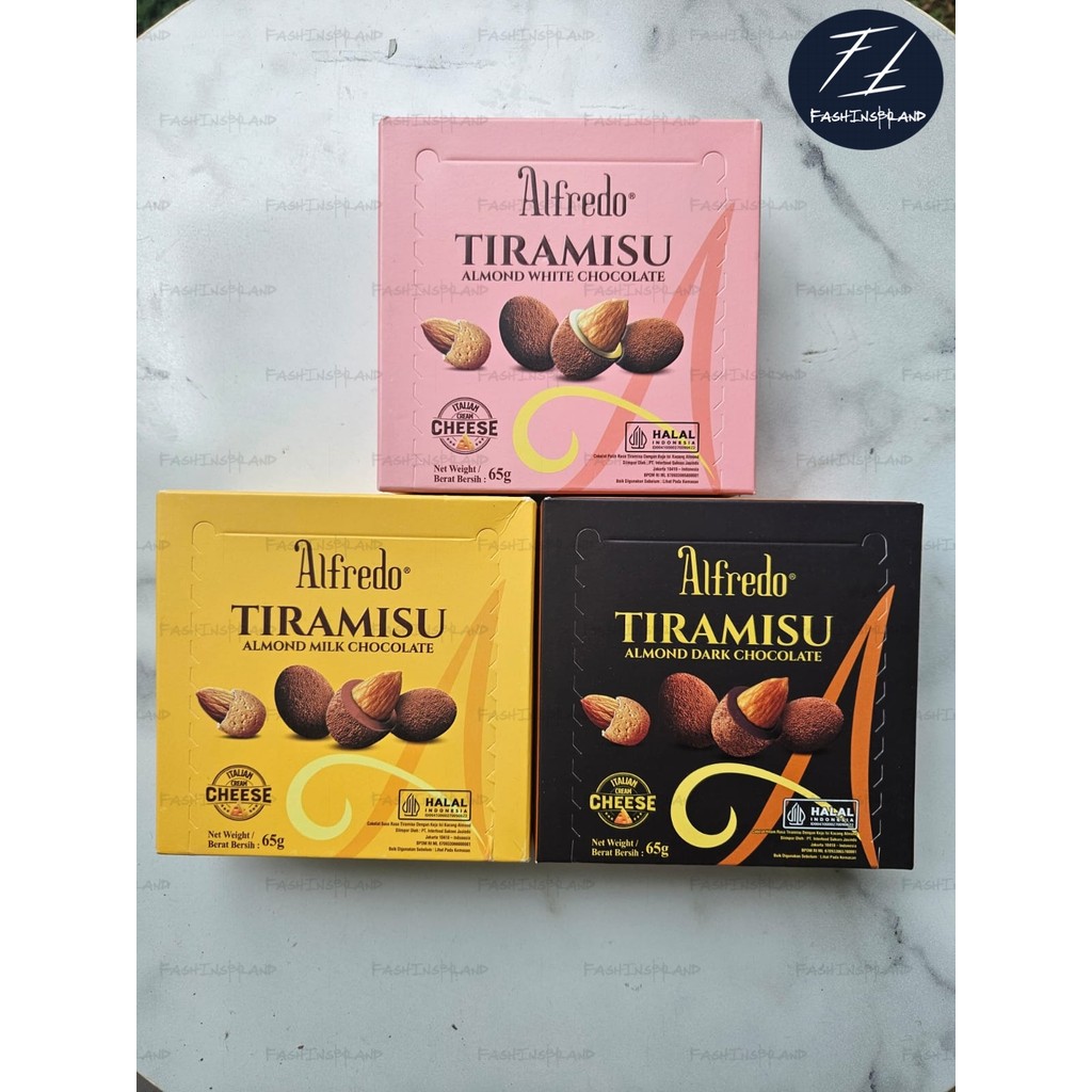 Alfredo Tiramisu Almond White Chocolate With Italian Cream Cheese 65 gr Halal | Chocolate Alfredo Tiramisu Almond Milk Chocolate 65gr With Italian Cream Cheese Halal | Chocolate Alfredo Oysters Almond Dark Chocolate 65 grams With Italian Cream Cheese