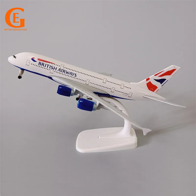 British Airways Airbus 380 Aircraft Model Diecast Alloy A380 Airplane Aviation Collection Toy with Landing Gear Wheels