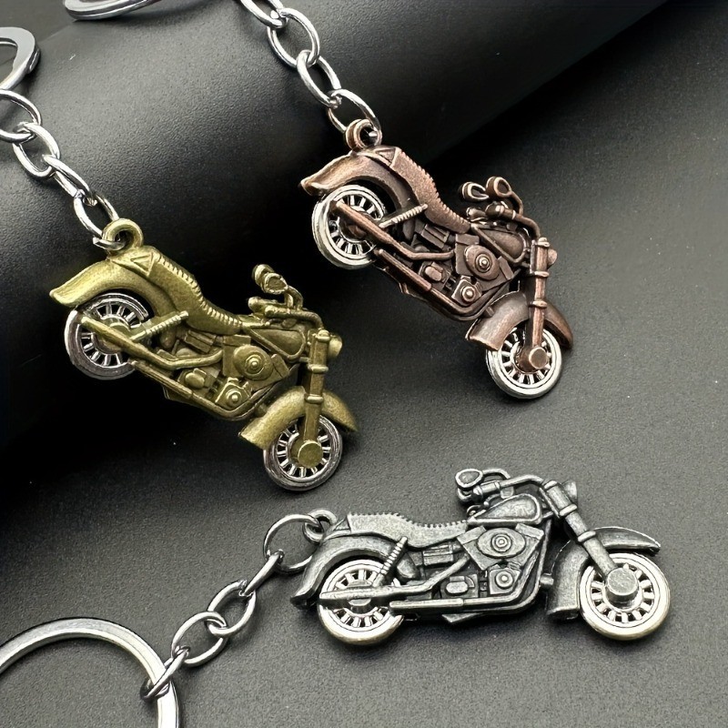 Vintage Motorcycle Electric Bicycle Keychain Metal Simulation Motorbike Keyring for Men Car Key Pendant Bag Accessories Gifts