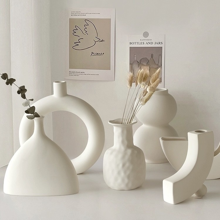 Nordic Plastic Flower Vase Minimalist Dried Flower Desk Vase Home Decor