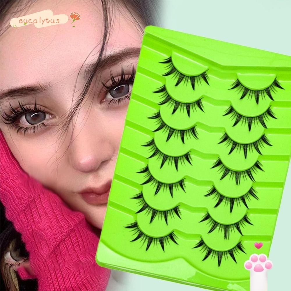 EU-FASHION 5/7 Pairs Manga Lashes, Natural Look Anime False Eyelashes, Fashion Wispy Japanese Style Mink Lashes for Women