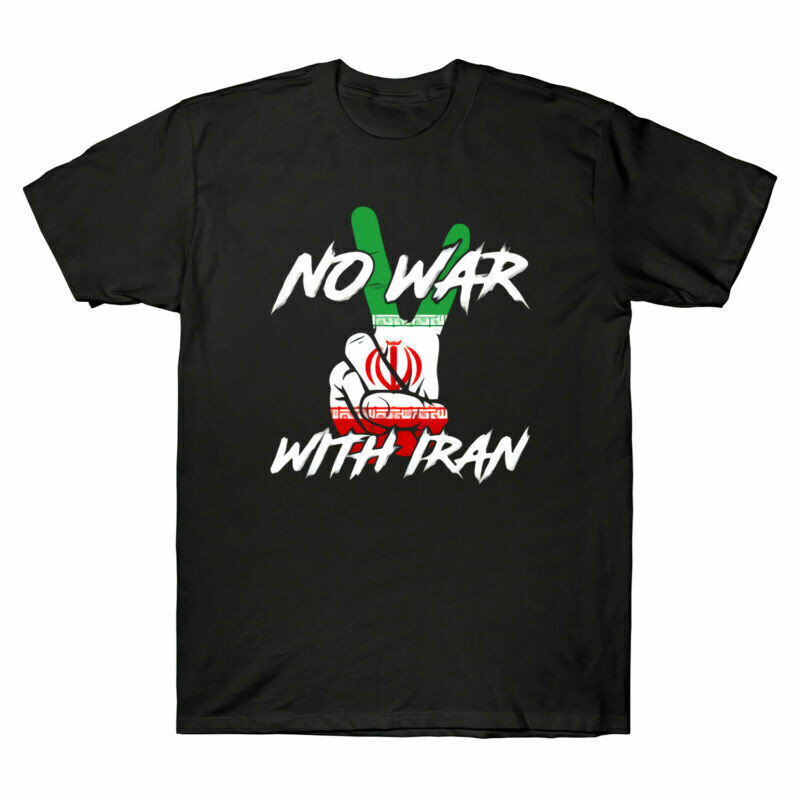 Cotton Sign Iran With Short Men'S Peace War T-Shirt T-Shirt Sleeve No