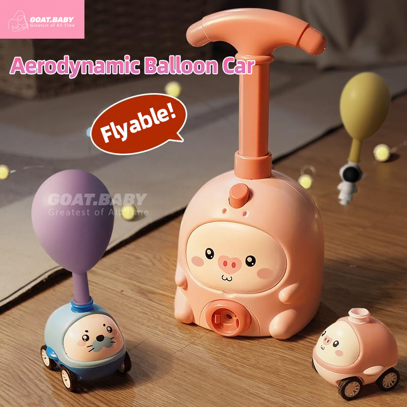 Baby Aerodynamic Animals Car Kids Cars Educational Toys Air Powered Balloon Flying Toy Gifts for Boys Girls Mainan Budak Lelaki 儿童空气动力车飞行益智玩具