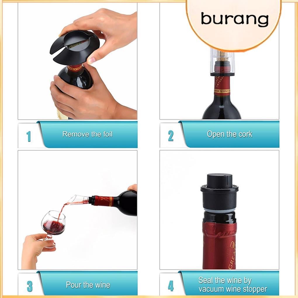 【Buran】Electric Corkscrew Wine Bottle Opener Electric Foil With Wine Cutter Opener Wine stopper Automatic Corkscrew Wine Aerator