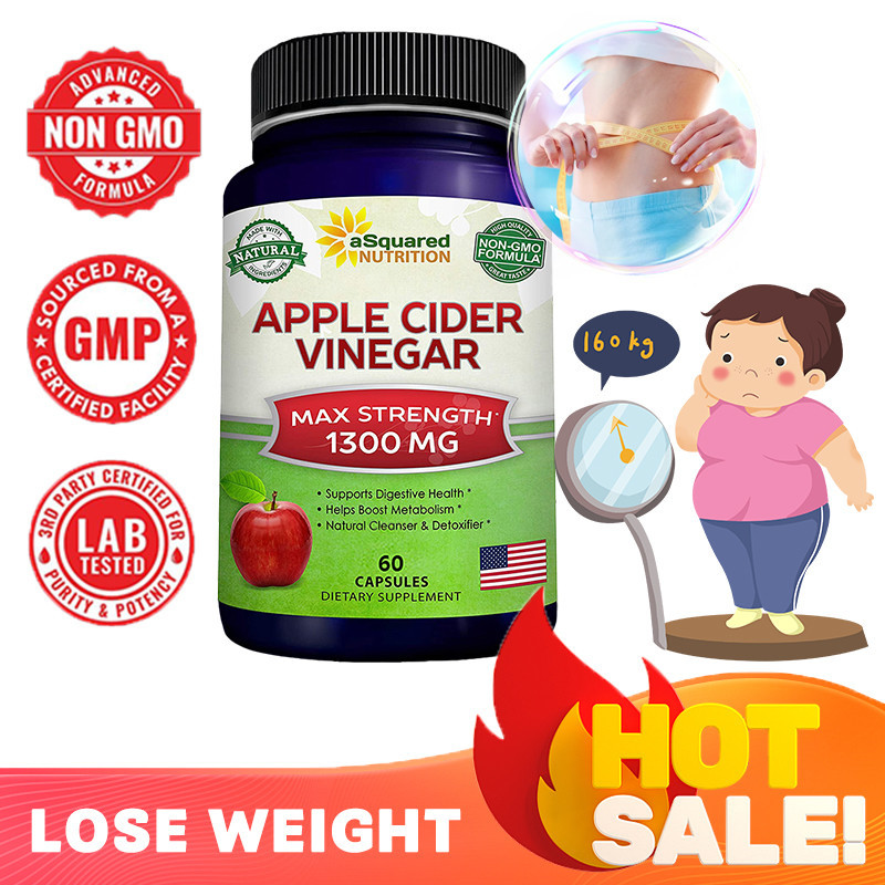 Apple Cider Vinegar Weight Loss, Fat Burning Supplement, Detox Digestive Support - 60 Capsules