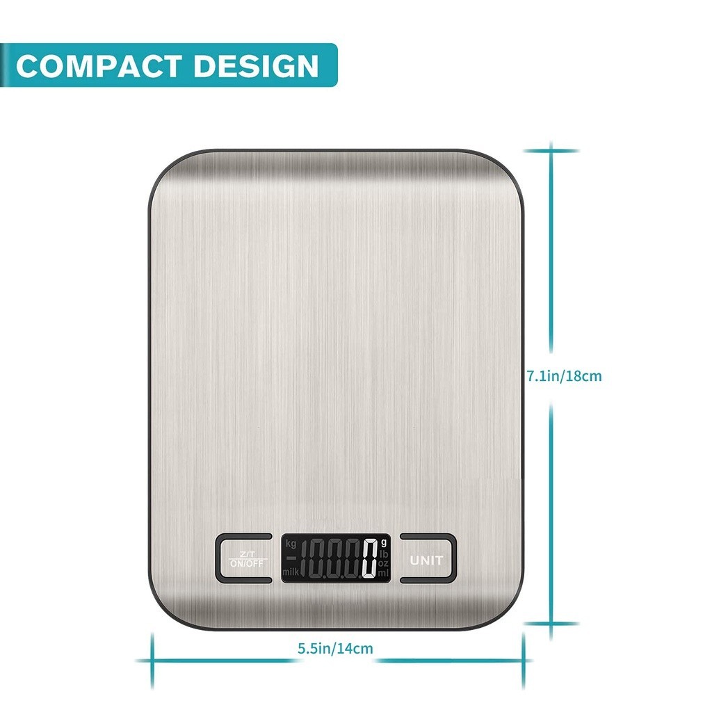 Utensil Home Electronic food scale kitchen stainless steel touch screen 10kg/1gfood Meal - Image 4