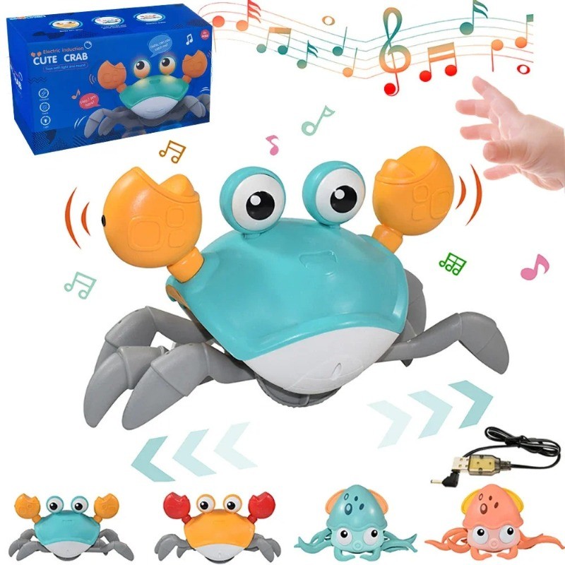 Childrens Electronic Induction Crab Walking Toys Baby Pet Music Toys Educational Toys Childrens Mobile ToysChristmas Sound Toys