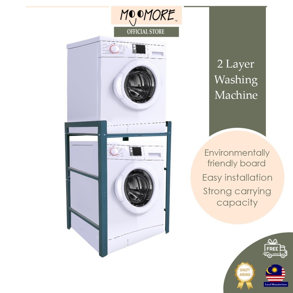 MOJOMORE Washing Drum Floor Machine Rak Dishwasher Microwave Oven Dryer Storage Shelf Double-layer rak mesin basuh